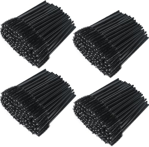 400 Stück Wimpernbürstchen, BetterJonny Mascara Zauberstäbe Wimpern Bürste Mascara Bürstchen für Wimpernverlängerung Eyelash Brush für Beauty-Salon und Hausgebrauch(Schwarz)