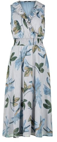 zero Damen Midikleid mit Rüschen 40, CreamBlue