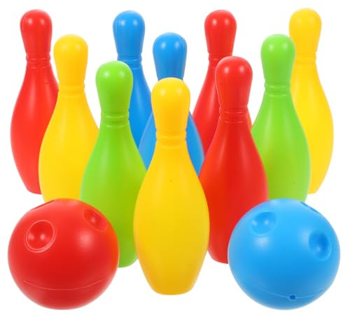 SEWACC Set Da Bowling Giocattolo Per Bambini Include 10 Birilli Di Plastica E 2 Palline Colorato Gioco Da Bowling Al Coperto Per Bomboniere Giochi Di Attività