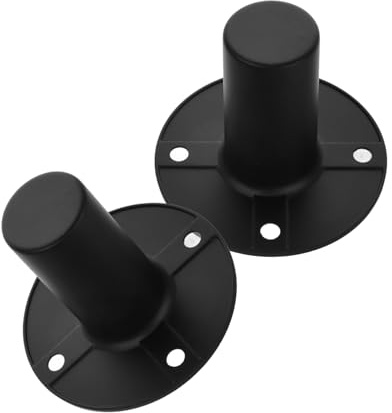 Mikikit Soporte Metálico para Altavoz Negro de Aleación de Aluminio y Hierro, Base Resistente para Instalación en Eventos Musicales, Diseño Elegante, Pack de 2 Unidades