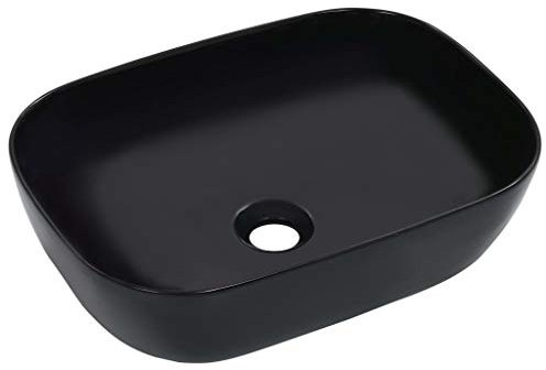 vidaXL Waschbecken Waschschale Waschtisch Aufsatzwaschbecken Waschplatz Handwaschbecken Aufsatzbecken Badezimmer 45,5x32x13cm Keramik Schwarz