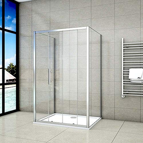 Cabine de douche en forme U 160x80x80x190cm une porte de douche coulissante + 2 parois latérales