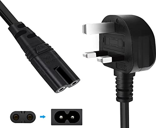 1.5M Power Cable for Xbox One S Slim Game Console, Xbox One X, PS2, PS3, PS4, PS5, Figure 8 Power Cord 2 Pin for Samsung LG Philips Toshiba Sony Sharp Panasonic LED Flat TV power Cable