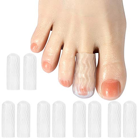 DYKOOK Silicone Thread Toe Caps 10 Pack - Gel Toe Cover Protector Sleeve Bandage for Wen & Women Running, Walking, Prevent Blister, Corn, Calluses, Protect Sore Toes, Hammer Toe