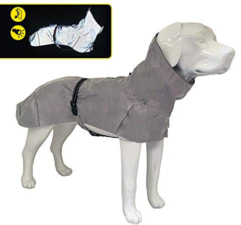 Croci Hiking - Mantel für Hunde, Regenmantel für Hunde, reflektierender Regenmantel, maximale Sichtbarkeit, thermoregulierendes Futter, hohe Sichtbarkeit, Größe 45 cm - 260 g