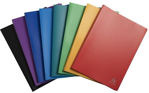 Exacompta - Réf. 8520E - Carton de 20 Protèges-documents OPAK - 20 pochettes grainées antireflet - 40 vues - pour format A4 - dimensions 24 x 32 cm - couverture en polypro souple - couleurs assorties