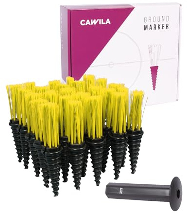 Cawila Pitch - Set di 25 segnaposto per campi da calcio, colore giallo, taglia unica