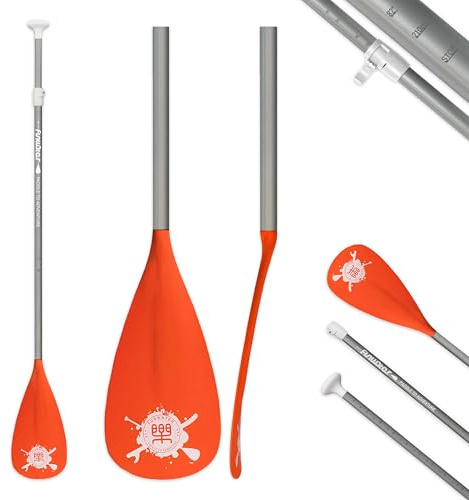 FunWater SUP Paddel Verstellbares Stand Up Paddle 3-teiliges oder 4-teiliges Schwimmendes Tragbares Paddelbrett aus Legierung Langlebig und Verstaubar (Orange, Einzelblattpadde)