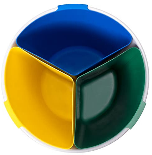 COMPATTO XL - Cestino Spazzatura Differenziata 17 Litri | Con 3 Scomparti per la Piccola Raccolta Separata di 3 tipi di Rifiuti in un Unico Contenitore | BIANCO