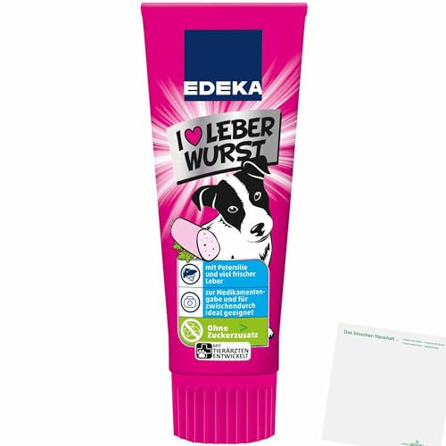 Edeka I love Leberwurst für Hunde ideal zur Medikamentengabe und für zwischendurch (75g Tube) + usy Block