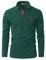 GNRSPTY Mens Polo Long Sleeve Shirt Cotton Golf Giraffe Tops,Green+Red,XXL