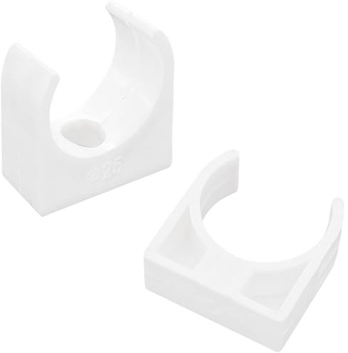 36-Pack Plastic Pipe Clamps – White Single Pipe Clips (25mm)