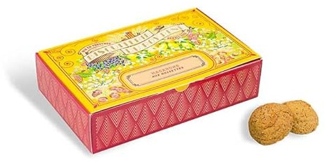 LE ROY RENÉ Epicerie Fine - Biscuits en coffret carton traditionnel : (Lot de 1, Macarons aux noisettes Recette XV ème Siècle Boîte 230g)