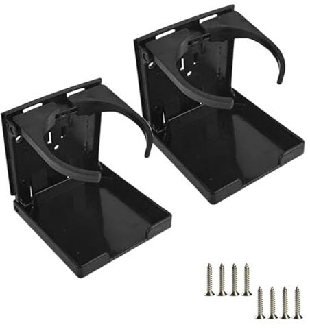 2 Pièces Porte-Gobelet Voiture Pliable, Support Bouteille Ajustable 60–100 mm en Plastique ABS, Rangement Tasse et Canette pour Voiture, Camping-Car, Bateau ou Camion