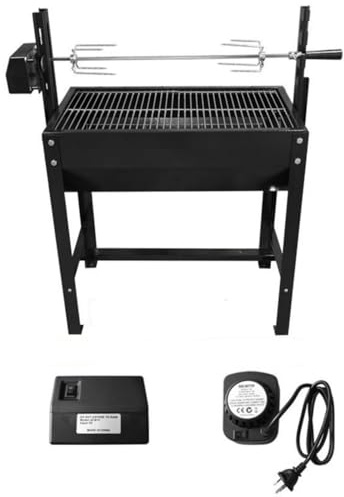 Parrilla Giratoria para Exterior Parrilla de Carbón Asador con Espetón Asador Rotatorio Parrilla Barbacoa Chasis de Hierro con Aberturas de Aire, style to 1