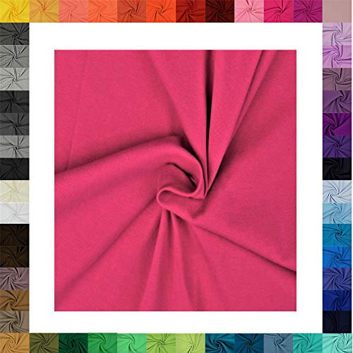 1 Meter Jersey Baumwolljersey uni Farben, 220g/m², Öko-Tex Standard 100, Meterware Stoffe, 330g/lfm (3018 Pink)