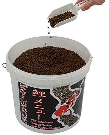KOIMENUE® Sommer Plus - Koi Fischfutter (20 KG Sack), Ganzjahresfutter, schwimmendes, vollwertiges 5mm-Ganzjahresfutter aus Deutschland mit Biomos & ProEn für Frühjahr, Sommer, Herbst & Winter