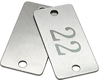 StayMax Edelstahl-Nummernschild, Rechteckig, Nummerniert, 25 Stück