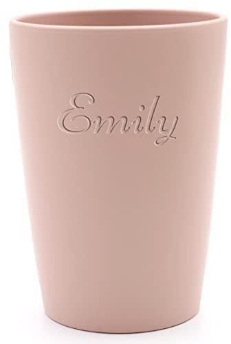 Magu 1 Personalisierter Becher aus Biopolymer (100% Erdölfrei) mit Namen | Trinkbecher + Individuelle Namensgravur Zahnputzbecher Natur Design kirschblüte