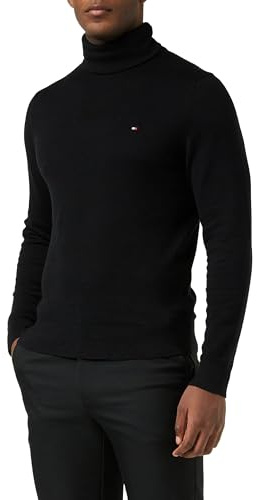 Tommy Hilfiger Men’s Pima Cashmere Roll Neck Jumper, Black (Black), XL