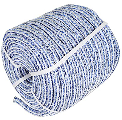 elfinrm Arborist Tree Rope, 3/4inch by 200FT, 24 Strand Bull Rope up to 20000lbs Tensile Strength, Blue and White