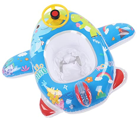 Baby Swimming Pool Float, PVC Aircraft Shaped Swimming Floats,Baby Pool Float, Infant Seat Boat,Inflatable Swimming Ring for Kid Age 3 +