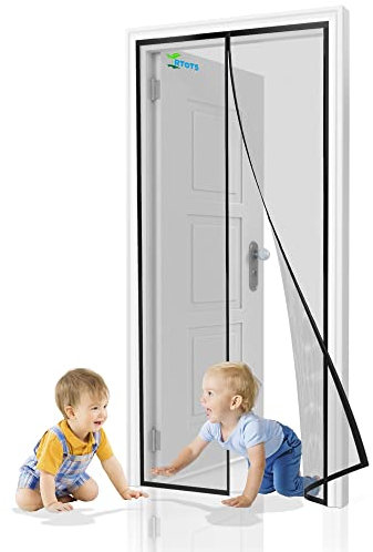 Rideaux Toile Insect Ecran, 60 x 210 cm Moustiquaire Porte Fenetre Aimantée Magnetique, Moustiquaire Baie Vitree Coulissante, Rideaux Anti Mouches pour Porte【Noir】