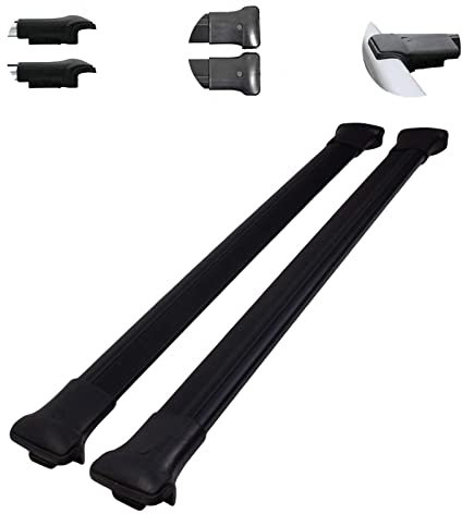 Axenture Roof Racks Cross Bars Compatible For Dacia Duster 2014-2017 Crossbars for Convenient Roof Cargo Aluminium Racks Rail Set 2 Pieces Black