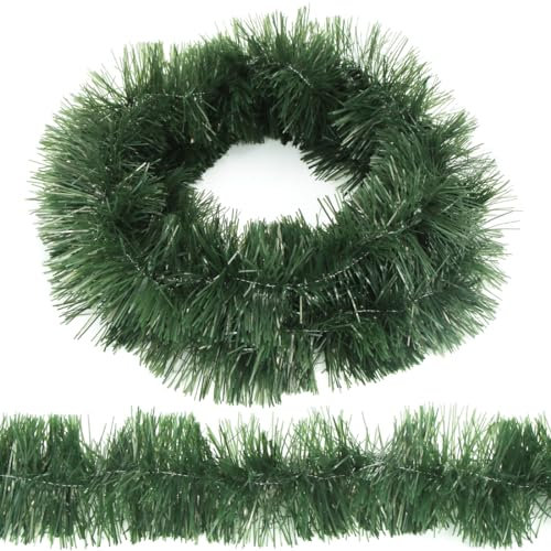 Bluelves Weihnachtsgirlande grün 10 Meter，Tannengirlande Weihnachtsgirlande für Weihnachtsdeko Aussen Innen, Künstliche Tannenzweige für Außen,Treppe,Türwand,Treppengriffe – 10 m