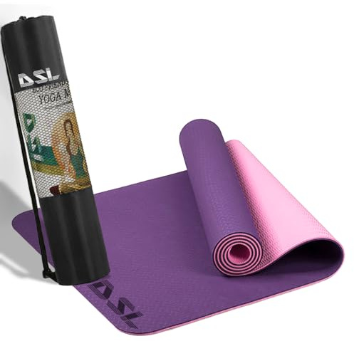Yoga Mat – DSL Premium TPE Pilates Mats – 183x61x0.6cm Eco Friendly Non Slip Yoga Mat – Exercise Mat for Home – Gym Mats for Home –for Women and Men