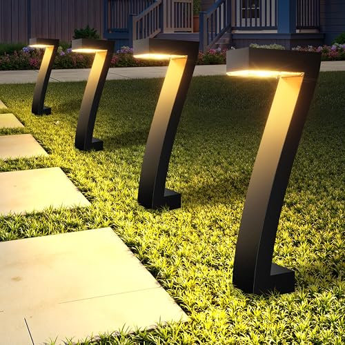 GEARLITE Solarlampen für Außen Garten, 4 Stück Stilvoll Solarleuchten für Außen Extrem Hell mit 1200 mAh Batterie, IP65 Wasserdicht Auto Ein/Aus Solarlampe Garten Deko für Rasen Terrasse Weg