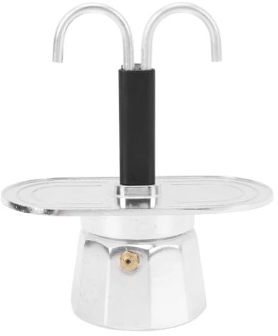 Yosoo Health Gear Exprés de Aluminio, Exprés, Percoladora Italiana Clásica, Máquina de Moca para café Cubano, Mini Doble, Portátil de Acero Inoxidable Eléctrico (Base