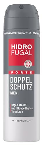 Hidrofugal MEN FORTE DOPPEL SCHUTZ Spray, Deospray mit starkem Antitranspirant Schutz gegen stress- und hitzebedingtes Schwitzen, Deodorant ohne Ethylalkohol (150 ml)