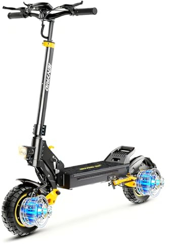 iENYRID Electric Scooter, 50-60Km Long Range, Escooter Adults, 20.8Ah Battery,Adjustable Height,Dual Braking System and Shock Absorption,10 inch Off-Road Tires,Foldable and Portable Black