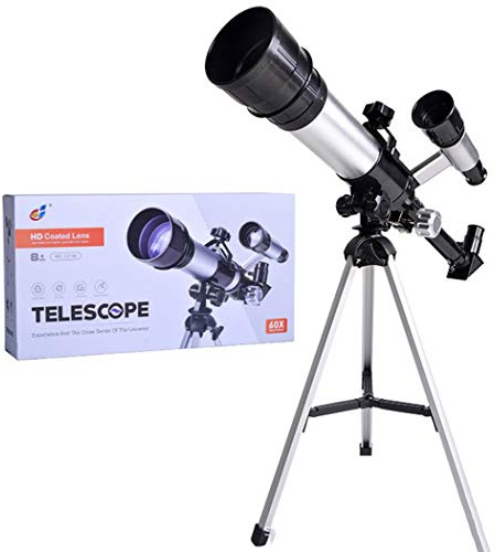 KANBUN Monokulärt teleskop, teleskop för barnens nybörjare vuxna, 50mm bländare 360mm AZ Mount Astronomical Breaking Telescope med stativ & 5x24 Finder Scope,