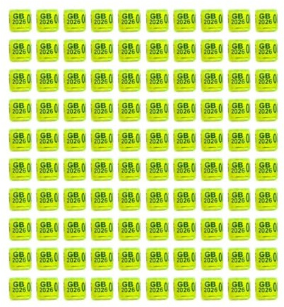 Stgfyxgs Paquete de 100 Anillas para Palomas (2026) para Entrenamiento E Identificación. Anillas para Palomas, Canarios, Gallinas Enanas Y Pinzones, Amarillo Claro Reino Unido