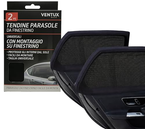 Ventux Gear Universalfönstergardin – 2-Delat Set – Fönstermontering – Solskydd för Bilinteriör – Enkla att Installera – Passar Bilar, Sedan, SUV och Stadsvagnar