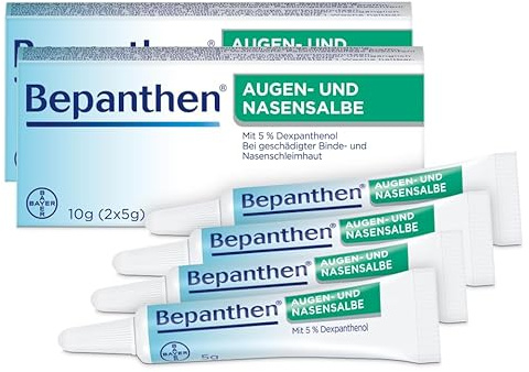 Bepanthen Augen- und Nasensalbe | Wunden in der Nase | sehr trockne Augen und Hornhautverletzungen | Nr. 1 bei Wundheilung | 10g (2er Pack)