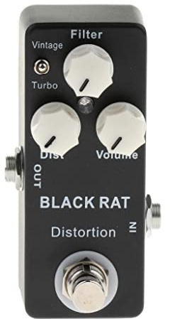 Pedal de efectos de guitarra de distorsión de rata negra para accesorios de piezas de guitarra