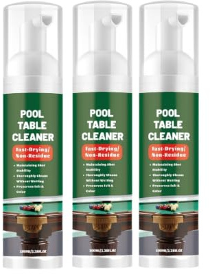 Fast-Drying Pool Table Felt & Ball Cleaner Foam, Removes Chalk Grim. (3PCS)
