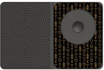 Talisman Designs 5010 Multi-Use Cocktail Bar Mat, Rubber, Black