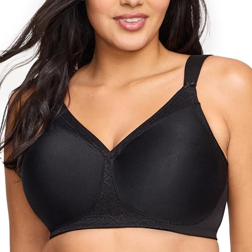 Glamorise MagicLift Seamless T-Shirt Wirefree Bra 1080 (Women's & Women's Plus) Black