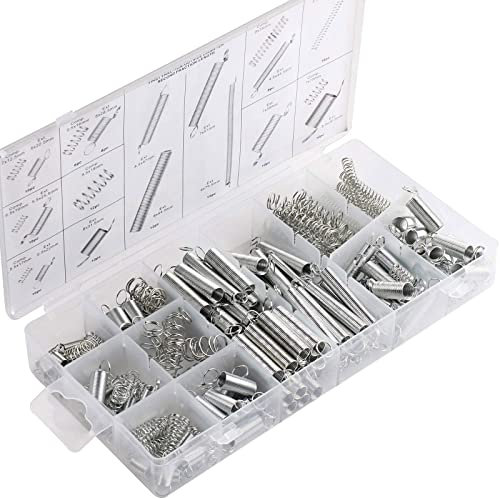 Trintion 200Pcs Spring Pins Stainless Steel Roll Pins Assorted Springs Slotted Spring Pin Slotted Spring Roll Pins Assortment Set with Storage Case 12 Sizes Split Spring Dowel Tension Roll Pins