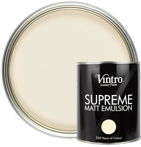 Vintro | Luxury Matt Emulsion | Smooth Chalky Finish | Multi Surface Paint | for Walls, Ceilings, Wood and Metal (Cream) 1L