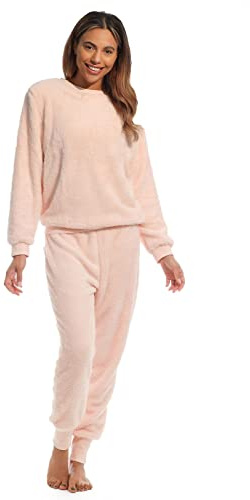 Light & Shade Pretty Woman Pijama Supersuave de Dos Piezas para Damas Ocio Conjunto Partes Superior e Inferior Twosie, melocotón, S/M