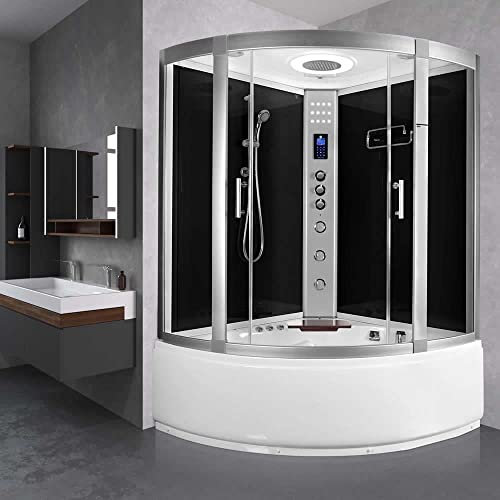 Vidalux Lisbon 1350 Whirlpool Bath with AirSpa - Black