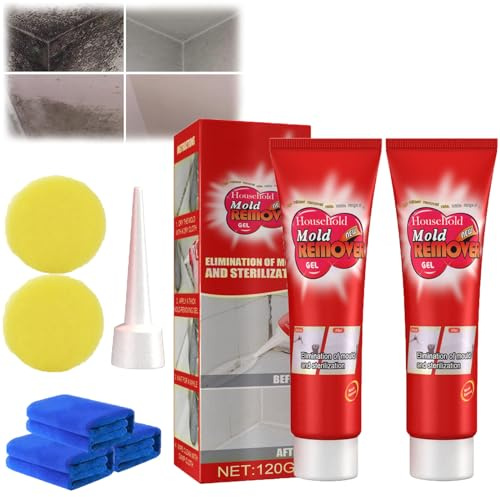 Zirvix - Gel removedor de moho, gel limpiador de moho, gel removedor de moho para el hogar, gel limpiador Zirvix para ducha (2 unidades)