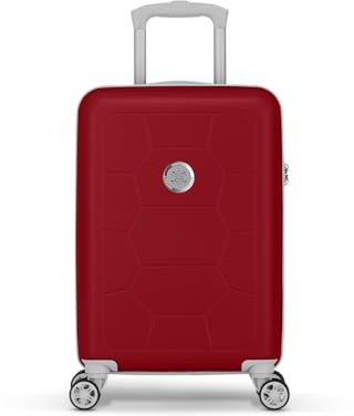 SUITSUIT Handgepäck Koffer mit 4 Rollen 53 x 35 x 20 cm - Hartschalen Kabinentrolley mit Zahlenschloss - Caretta Red Cherry