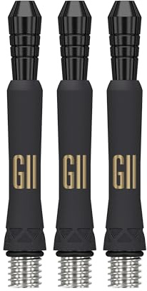 Target Darts Phil Taylor Gen 11 Power 9-Five Shafts, Flèches de fléchettes Raw Power Titanium Pack of 3 | Phil Taylor G11 Black Shaft Set, Professional Dart Accessories - Short Length
