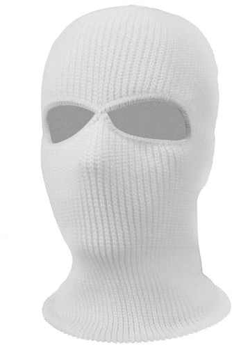 Pizsieat Skimaske Sturmhaube 2 Loch, Winddicht Gesichtshaube Ski Mask Weiß Balaclava Herren Damen für Outdoor-Sport Skifahren Fahrrad Radfahren